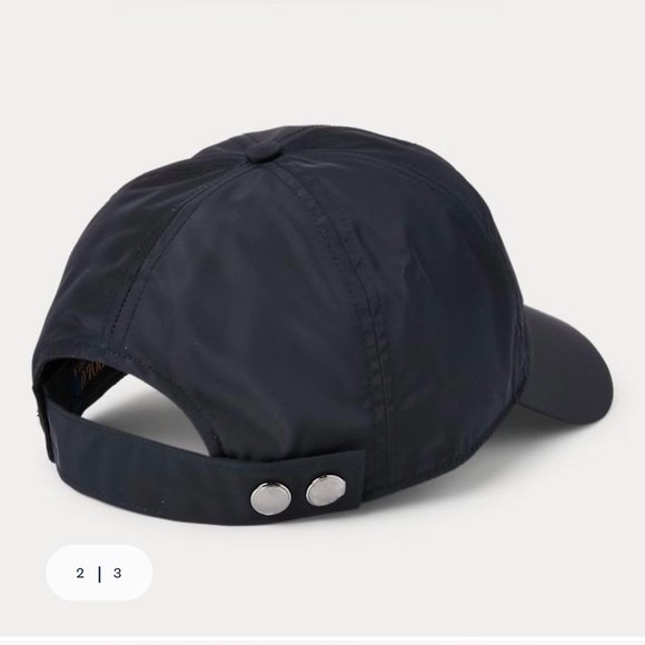 Polo Ralph Lauren black pony plaque cap baseball hat adjustable gunmetal silver - Picture 8 of 12